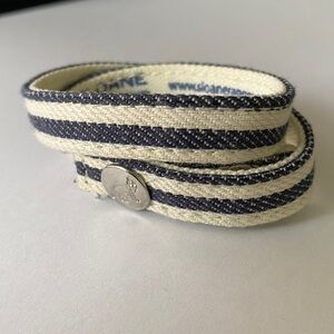 Sloane Ranger Navy & Cream Striped Wrap Bracelet